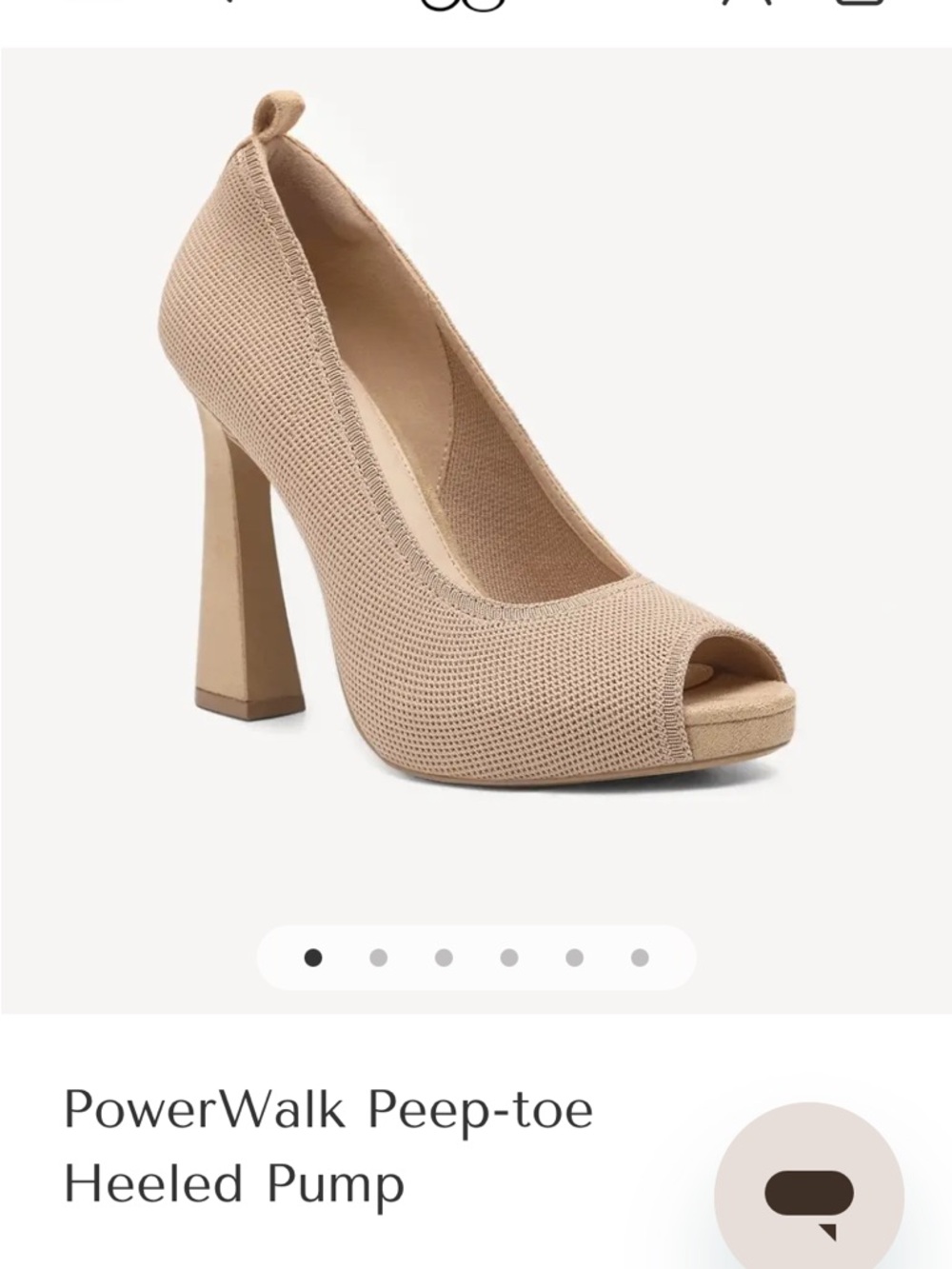 Peep-Toe Heeled Pump in Beige